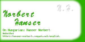 norbert hanser business card